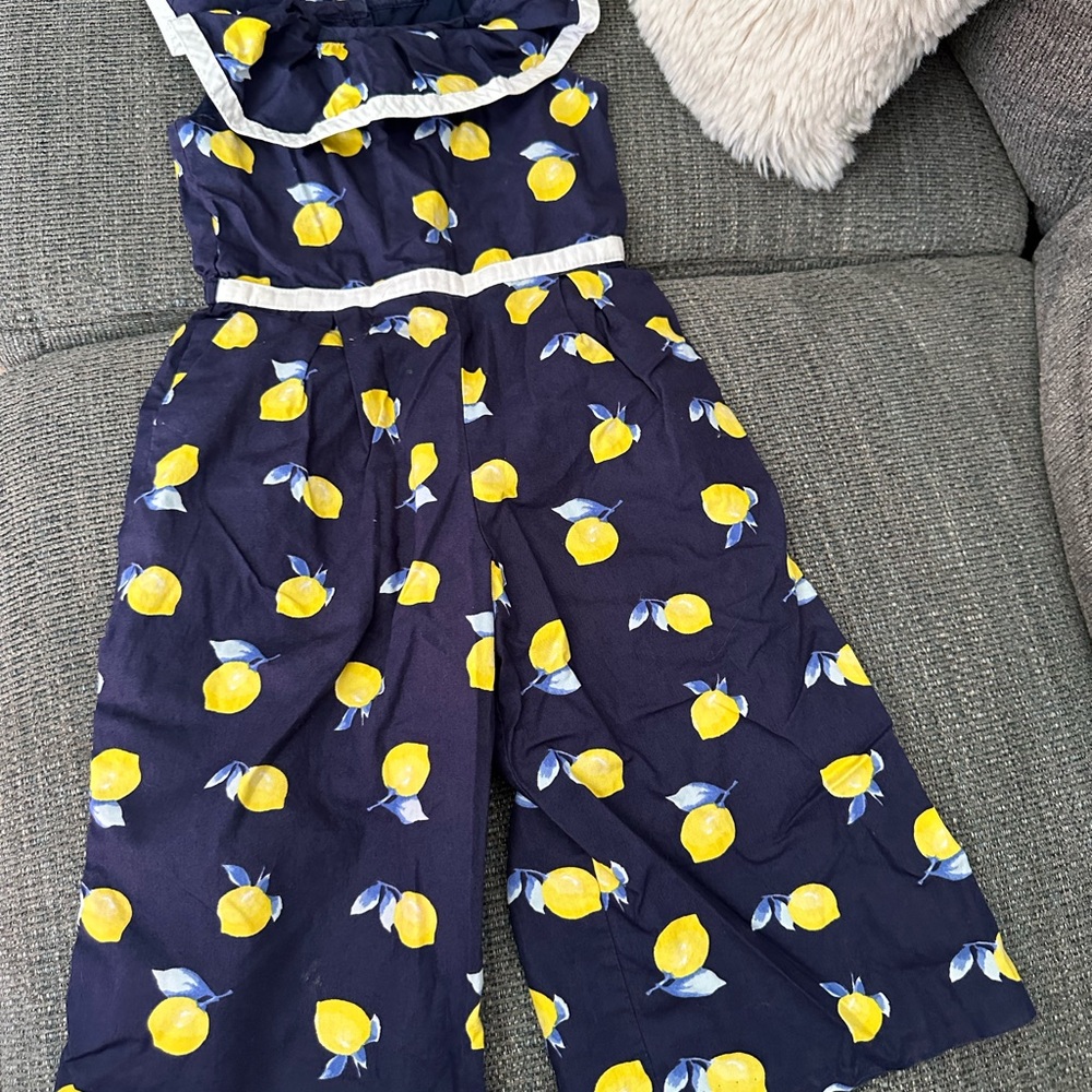 Janie and jack lemon print romper